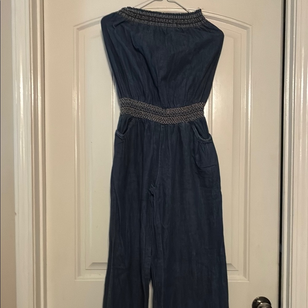 Poetry Blue Jumpsuit with Gray Accents